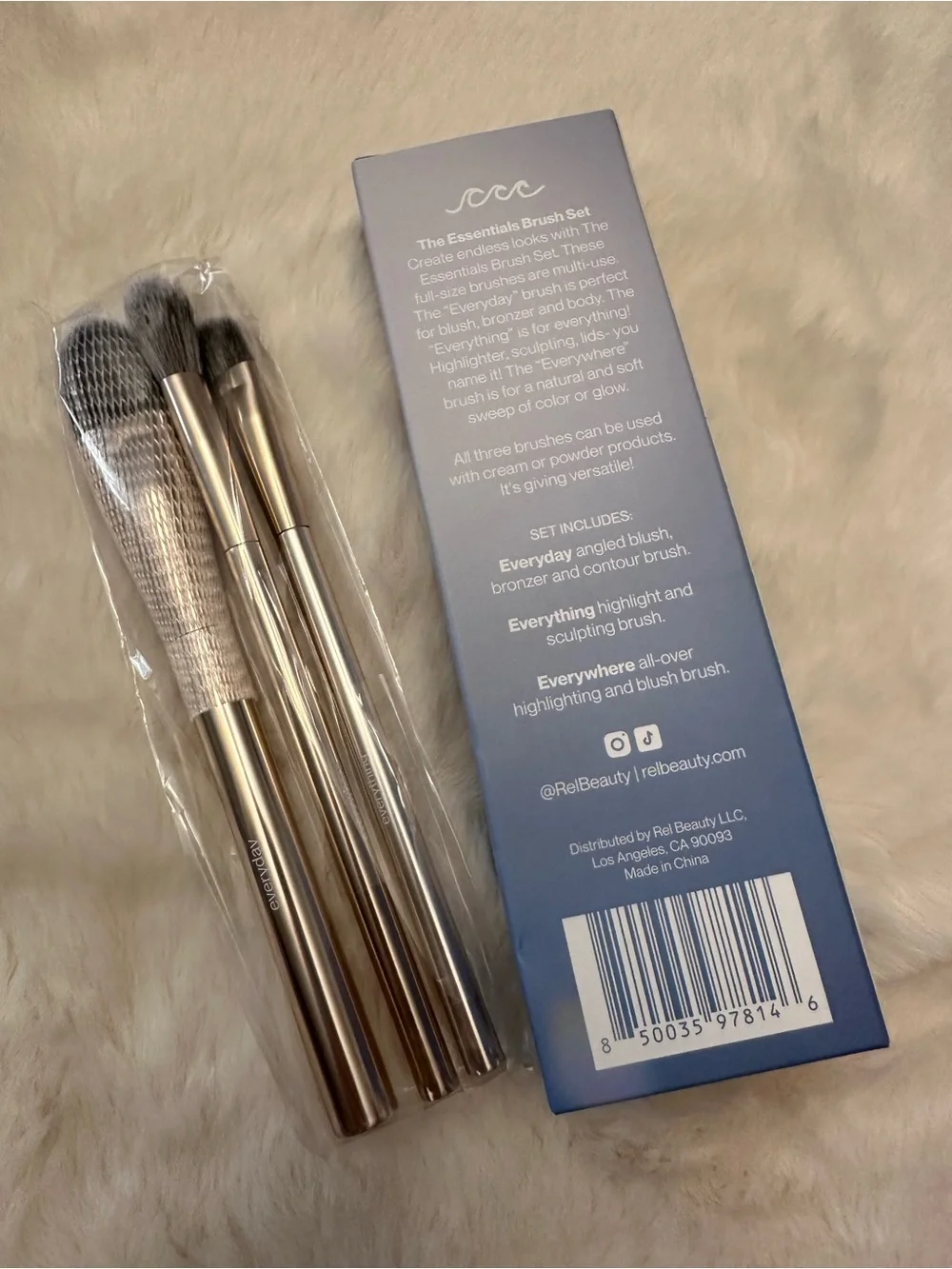 REL Beauty The Essentials 3-Piece Makeup Brush Set – NEW – Retail $64